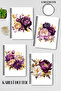 Nature Themed Colorful Flowers Design Wire Spiral A5 Squared 4-Piece Souvenir, Memory, School Notebook Set