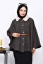 Mink Collar Fur Belted Poncho
