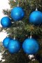Christmas Pine Tree Ornament Blue 8 cm Figured Shiny 6-Piece Cici Ball - 5