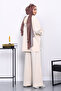 Cream Zippered Tunic Trouser Set - 4