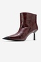 Rassel Burgundy Print Matte Toe Women's Thin Heeled Boots - 4