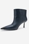 Rassel Navy Blue Leather Matte Toe Women's Thin Heeled Boots - 4