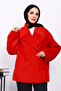 Red Double Pocket Buttoned Cashmere Coat - 4