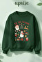 Tis the Season Christmas Printed Cotton 3 Thread Crew Neck O Oversized Sweatshirt