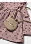 Pink Baby Girl Polka Dot Patterned Dress with Bag 2920 - 3