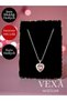 Amora Heart Model Stone Non-Tarnish 316L Imported Steel Necklace - Box and Luck Bracelet Gift - 2