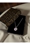Amora Heart Model Stone Non-Tarnish 316L Imported Steel Necklace - Box and Luck Bracelet Gift - 7