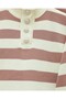 Polo Collar Buttoned Striped Knitwear Set -G.Kurusu - 4
