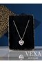 Amora Heart Model Stone Non-Tarnish 316L Imported Steel Necklace - Box and Luck Bracelet Gift - 6