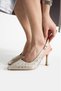 Stone Satin Women's Evening Dress Shoes - 2