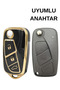 Fiat Fiorino Linea Boxer Ducato Jumper Boxer 3 Button Nano Key Case Cover Black-Gold - 4