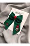 Green Christmas Gnome Embroidered Bow Children's Buckle