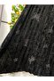 Velvet Butterfly Stone Pleated Flared Skirt - 2