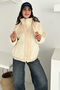 Women's Color Block Zippered Sherpa Coat – Cozy Contrast - 5