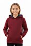 Girl's Burgundy Hooded Pocket 3 Thread Sweatshirt Bgl-St04998