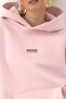 Women's Oversized Sweatshirt Hoodie with AMORE Printed , Pink – Hooded, Kangaroo Pocket, 3-Thread Brushed Inside - 2