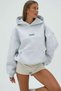 Women's Oversize Sweatshirt Hoodie Amore Printed Gray – Hooded, Kangaroo Pocket, 3 Thread Ribs - 4
