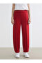 Lcwaikiki basic red elastic waist women's pants