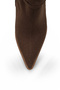 Women's Suede High Heel Zip Detail Boots Brown - 4