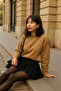 Women's Crew Neck Winter Oversized Mink Sweater - 4