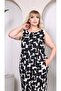 Black Patterned Sleeveless Blouse-Pants Plus Size Horse Top Set - 4