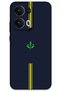 Oppo Reno 13 Pro 5g Case Hd Pattern Printed Back Cover - Yellow Navy Blue
