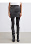 Plaid A-Line Mini Tweed Skirt with Zipper at Waist (W5) - 2