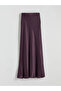Lcw vision plum waist elastic a-line satin skirt - 2