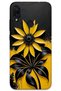 Xiaomi Redmi Note 7 Case Hd Pattern Printed Back Cover - Black Yellow Flower