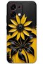 Oppo A6 Pro 4g Case Hd Pattern Printed Back Cover - Black Yellow Flower