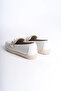 Lizy laceless orthopedic comfortable sole heart patterned women's flat shoes ckt - white - 5