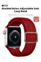 سوار من النايلون المضفر قابل للتعديل بحلقة فردية لساعة Apple Watch مقاس 42،44،45 مم