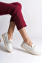 Lizy laceless orthopedic comfortable sole heart patterned women's flat shoes ckt - white - 2