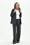Maternity Adjustable Waist Front Zipper Hooded Tracksuit Set Smoked - 3