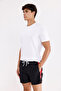Logo Striped Detail Zippered Pocket Drawstring Elastic Waist Quick Dry Matte Surface Short Leg Sea Shoes - 7