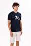 Geometric Pattern on the Front Printed Crew Neck Cotton T-Shirt - 4