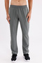 Side Zipper Pocket Knee Seam Detail Straight Leg Flexible Waist Sporty Look Sweatpants - 6
