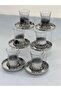 Luxury 6-Piece Silver Glass Tea Set – Elegant Cup and Saucer Set – Dishwasher Safe Tea Set - 2