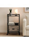 3-Tier Bar Cart with Clear Glass Shelves & Welded Metal Frame – No Installation Needed - 7