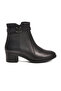 Black Genuine Leather Zippered Women's Boots with Fleece Inside 24113-1 Z - 2