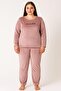 Women's Plus Size 13213 Long Sleeve Velvet Pajama Set