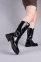 Bi̇mi̇ni̇ Gold Buckle Crocodile Patent Leather Half Boots Black - 5