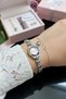 Heart Charmed Silver Heart Cord Minimal Round Case Women Vintage Wristwatch - 4