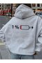 1% Battery Charge Printed Hooded Hoodie