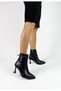 Black Color Pointed Toe Goblet Heel Zippered Women's Boots between Sizes 36-40 - 2