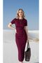 Women's Burgundy Side Tie Dress - 4
