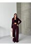 Shawl Collar Hooded Zippered Finger-Looped Top Elasticized Sized Pocketed Trousers Tassel Suit - 4