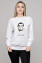 La Case De Papel Nairobi Printed White Women's Knitted Sweatshirt Long Sleeve