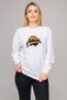 Silhouette Street Basketball Printed White Women's Knitted Sweatshirt Long Sleeve