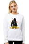 Pubg Playerunknown's Battlegrounds Soldier Printed White Women's Knitted Sweatshirt Long Sleeve